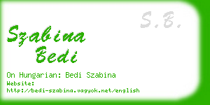 szabina bedi business card